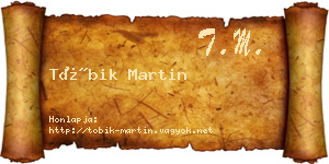 Tóbik Martin névjegykártya